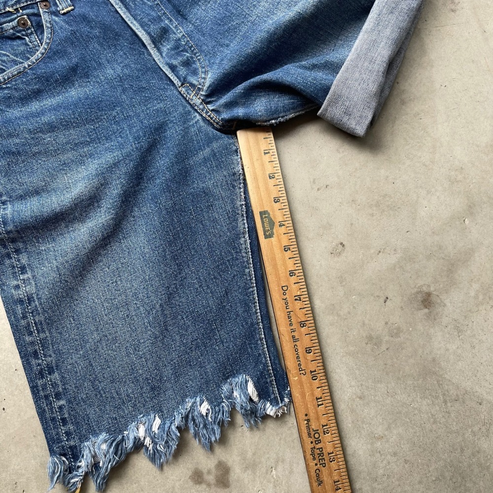 Vintage Levis 501 Big E Selvedge Denim Shorts Indigo Hidden Rivet High Waist 27 - Picture 8 of 10